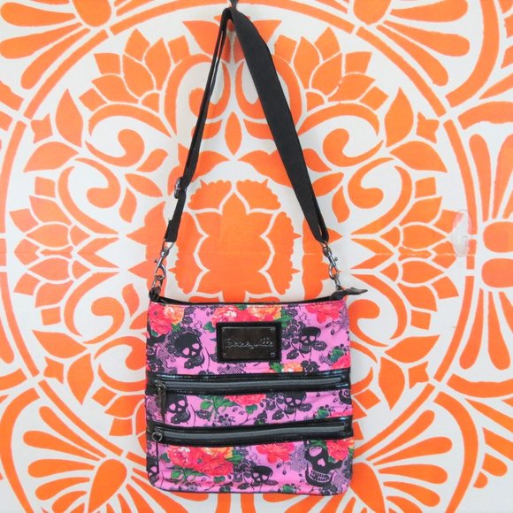 Betsey Johnson Handbags - Betseyville Hot Pink Skull Roses Crossbody Purse